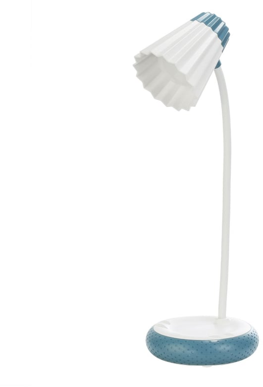 lampa de birou led home h-612, acumulator 1200mah, control touch, 3 moduri, incarcare usb, 3w - albastru - imagine 3